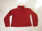 Elegancki, czerwony sweterek z golfem, rozm. M/L - 2