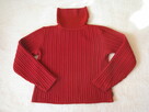 Elegancki, czerwony sweterek z golfem, rozm. M/L - 4