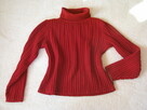 Elegancki, czerwony sweterek z golfem, rozm. M/L - 6