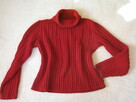 Elegancki, czerwony sweterek z golfem, rozm. M/L - 5