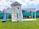 Piękny drewniany plac zabaw z pergolą ozdoba ogrodu - 4