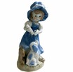 Figurka porcelanowa - dziewczynka z harfą i psem - 9