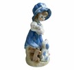 Figurka porcelanowa - dziewczynka z harfą i psem - 6