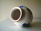 Ceramiczny wazon rękodzieło z motywem kwiatów 21 cm retro - 6