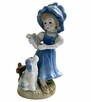 Figurka porcelanowa - dziewczynka z harfą i psem - 5