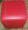 Duży czerwony puf (podnóżek, siedzisko) - 3