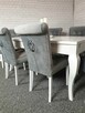 Krzesło tapicerowane pikowane z kołatką szare Producent Nowe - 1