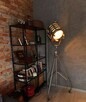 Lampa loft duża podłogowa filmowa teatralna PRL 1963 r - 3