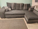 Narożnik łóżko sofa odcienie szarości duży spanie poduchy GR - 1