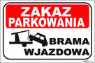 TABLICZKA ZNAK ZAKAZ PARKOWANIA BRAMA WJAZDOWA - 3