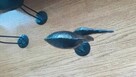 Figurka ptak metalowy czarny żuraw metal czapla metaloplasty - 4