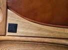 Komplet wypoczynkowy 2+1 drewno, skóra prawdziwa - 4
