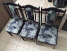 Krzesła Prl drewniane tapicerowane czarne - 3