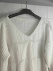 Sweter Biały sweterek ażurowy damski Oversize - 4