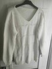Sweter Biały sweterek ażurowy damski Oversize - 2