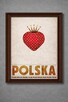Plakat A3 Polska truskawka vintage style