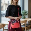 Torebka Sakiewka Różowa z Motywem Liści Bananowca – Handmade - 6