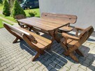 Drewniany stół malowany 2 ławki 2 fotele meble ogrodowe - 5