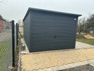 Garaż blaszany 3x5 grafitowy jednospadowy brama uchylna - 4