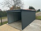 Garaż blaszany 3x5 grafitowy jednospadowy brama uchylna - 5