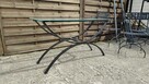 Konsola metalowa 140 cm stolik ze szkłem metaloplastyka - 2