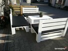 Zestaw mebli ogrodowych wykonany na wzór palet - 2