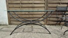 Konsola metalowa 140 cm stolik ze szkłem metaloplastyka - 4