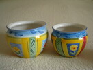 Piękny, ręcznie malowany zestaw 3 stylowych doniczek – osłon - 4