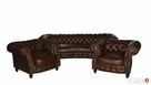 Producent Meble skórzane Chesterfield Pikowane Dębowe - 3