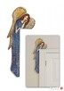 anioł ręcznie malowany na drewnie ozdoba nad drzwi - 6