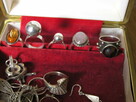 Srebrne stare Warmet Orno filigran kopułki pierścionki antyk - 3