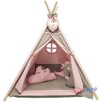 Namiot Tipi w kolorze różowym z matą z zamkiem Teepee - 1