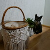 Kosz wiklinowy, makrama, boho styl, gazetnik - 3
