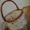 Kosz wiklinowy, makrama, boho styl, gazetnik - 1