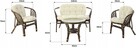 Zestaw mebli rattanowych BAHAMA Brown Brązowy, Biały, Nowy - 4