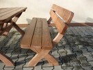 Nowy solidny komplet ogrodowy BAŁKAN świerk stół 2 ławki - 4