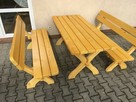 Nowy solidny komplet ogrodowy BAŁKAN BIS świerk stół 2 ławki - 2