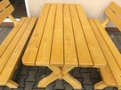 Nowy solidny komplet ogrodowy BAŁKAN BIS świerk stół 2 ławki - 5