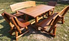 Meble ogrodowe dębowe drewniane 190 cm stół ławki - 3