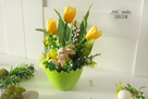 Kompozycja kwiatowa nr 26 z zającem, tulipanami, baziami - 2