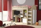 Łóżko piętrowe z biurkiem i szafą Unit 90x200cm - 1