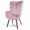 Fotel różowy welurowy - DARMOWA DOSTAWA - 1