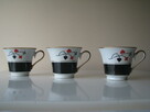 Piękne porcelanowe filiżanki karciane ze złoceniami Ćmielów - 2