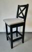 czarny drewniany hoker kuchenny krzesła barowe 60cm - 2