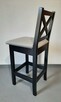 czarny drewniany hoker kuchenny krzesła barowe 60cm - 7