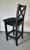 czarny drewniany hoker kuchenny krzesła barowe 60cm - 8
