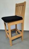 drewniany hoker kuchenny H11 krzesło barowe do kuchni h60cm - 2