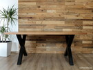 Stół w stylu loft z dębowym blatem/podstawa X - 4