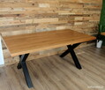 Stół w stylu loft z dębowym blatem/podstawa X - 2