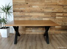 Stół w stylu loft z dębowym blatem/podstawa X - 3